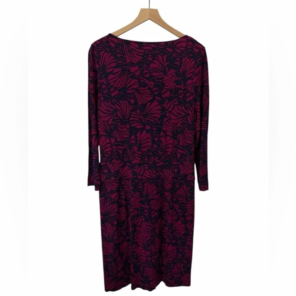 Tory Burch XL Etta Dress – Gold Logo Button Shoulder Pink Navy